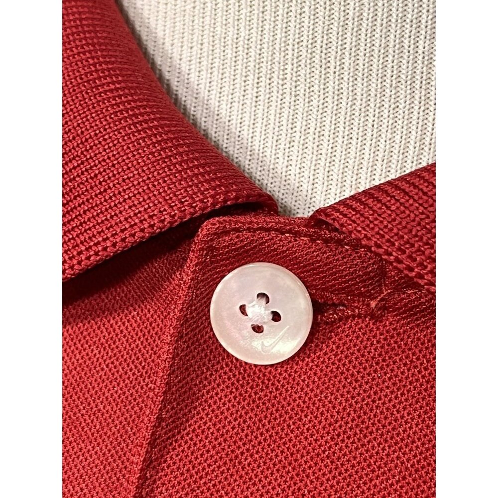 Nike Golf DriFIT Polo XL Red Moisture Wicking Performance Shirt Bach Embroidered - Picture 3 of 16